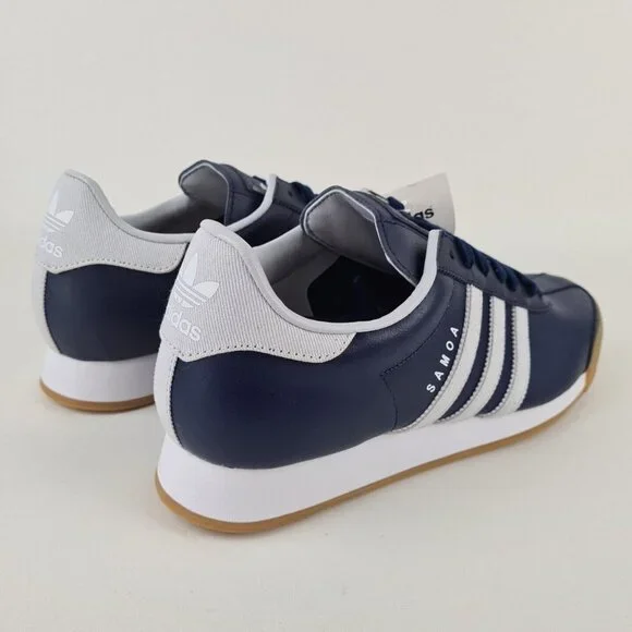 adidas Originals SAMOA Blue Grey Mens Shoes Leather Sneakers - Picture 5 of 11